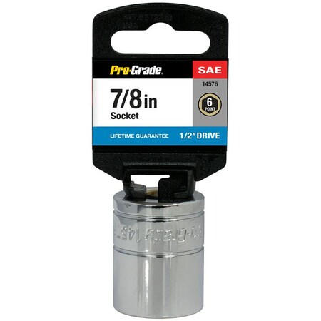 Pro-Grade Tools 1/2" Dr. 6 Pt. 7/8" Chrome Socket 14576